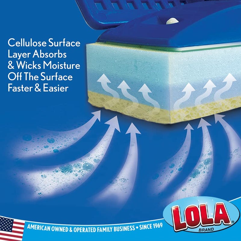 LOLA Squeeze Sponge Mop Refill - w/Foam & a Natural Cellulose Layer, Absorbs and Wicks Moisture, only Fits LOLA Brand Sponge Mop, 9â€ Head - Image 4